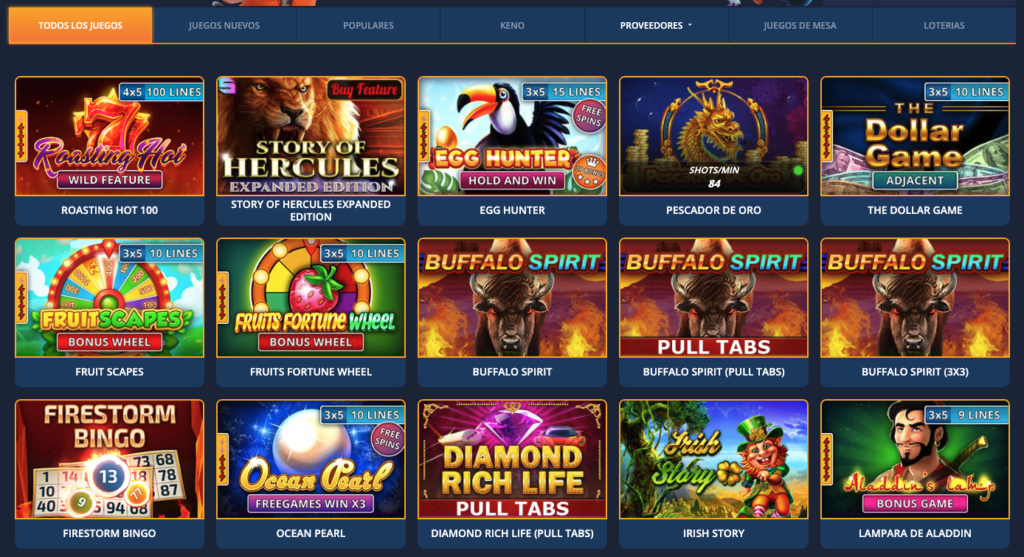 Pantalla de Chama Casinos con tragamonedas y juegos populares como Roasting Hot 100, Story of Hercules Expanded Edition, Egg Hunter, Pescador de Oro, The Dollar Game, Fruit Scapes, Fruits Fortune Wheel, Buffalo Spirit, Firestorm Bingo, Ocean Pearl, Diamond Rich Life, Irish Story y Lámpara de Aladdín.