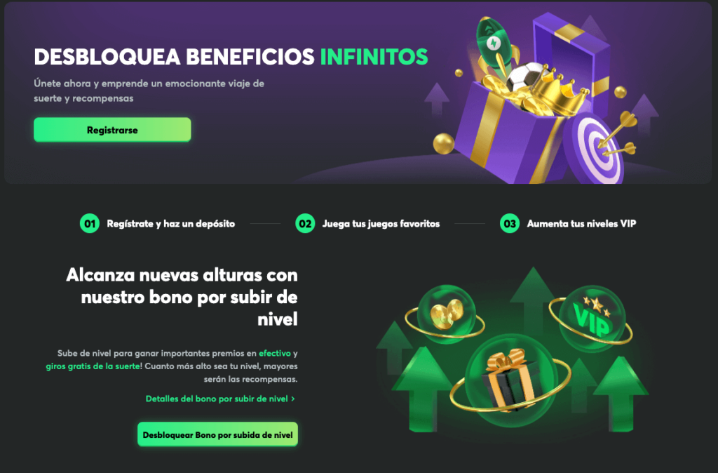 Promoción de beneficios y bono por subir de nivel en BC.Game
