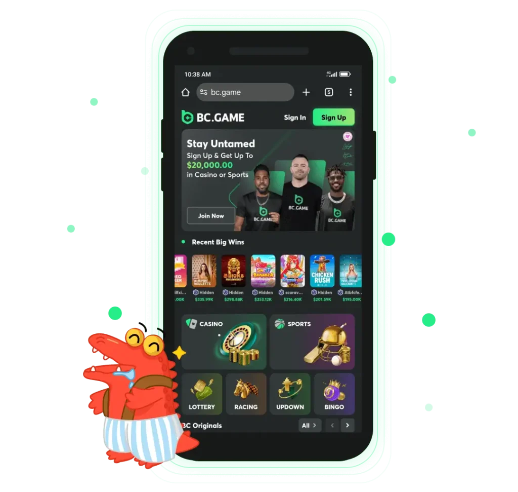 Vista previa de la aplicación móvil de BC.Game